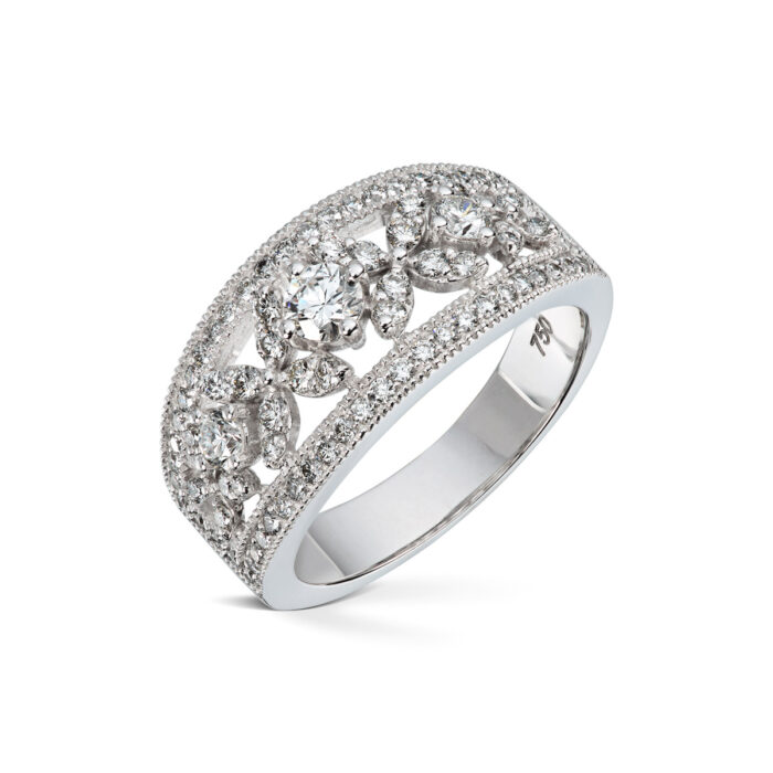 50 01260 1275 Diamonds by Frisenberg -Diamantring i hvitt gull 18K og diamanter ialt 1,00 ct TW/SI1