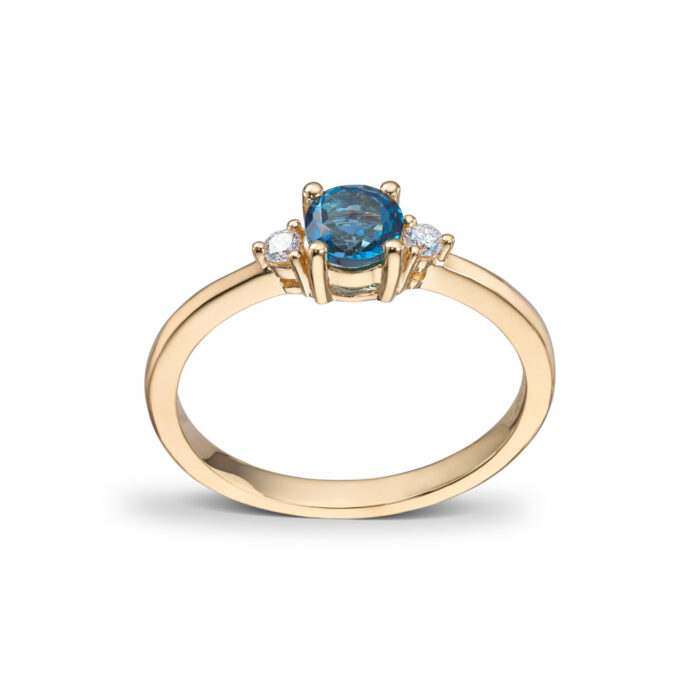 50 50019 4850 6800 1 Diamonds by Frisenberg - Ring i gult gull med london blå topas og diamant
