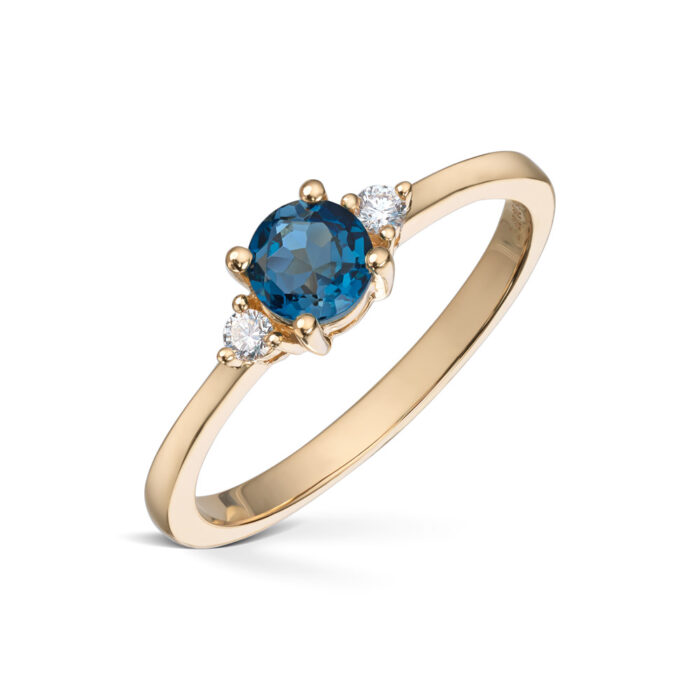 50 50019 4850 6800 Diamonds by Frisenberg - Ring i gult gull med london blå topas og diamant