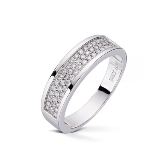 Diamonds by Frisenberg - Bred ring i hvitt gull med diamanter - Totalt 0,39 ct