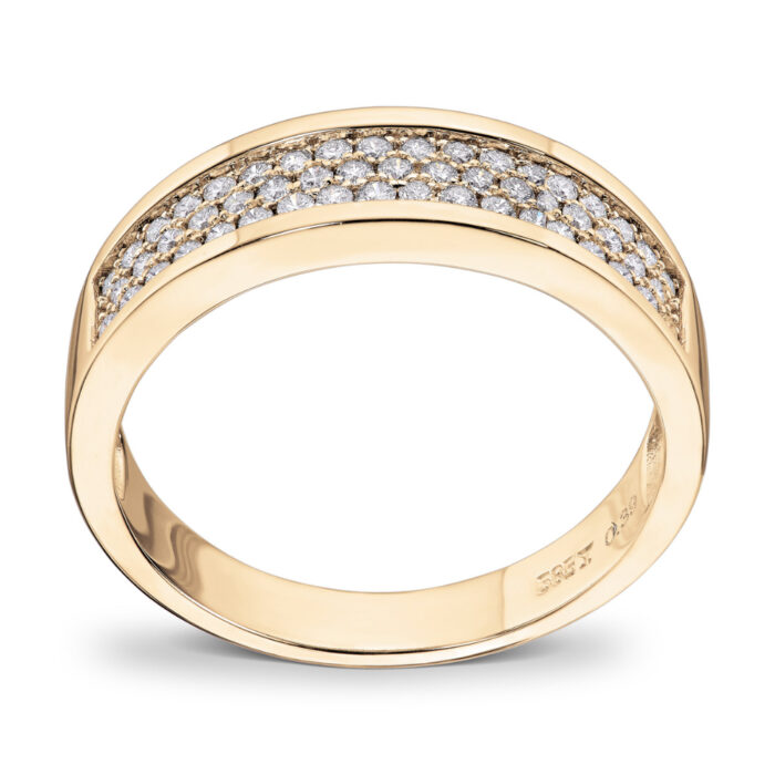 50 70006 58MM 039 TW SI GU 14900 1 Diamonds by Frisenberg - Bred ring i gult gull med diamanter - Totalt 0,39 ct
