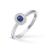 Diamonds by Frisenberg - Ring i hvitt gull med safir og 0,04 ct diamanter