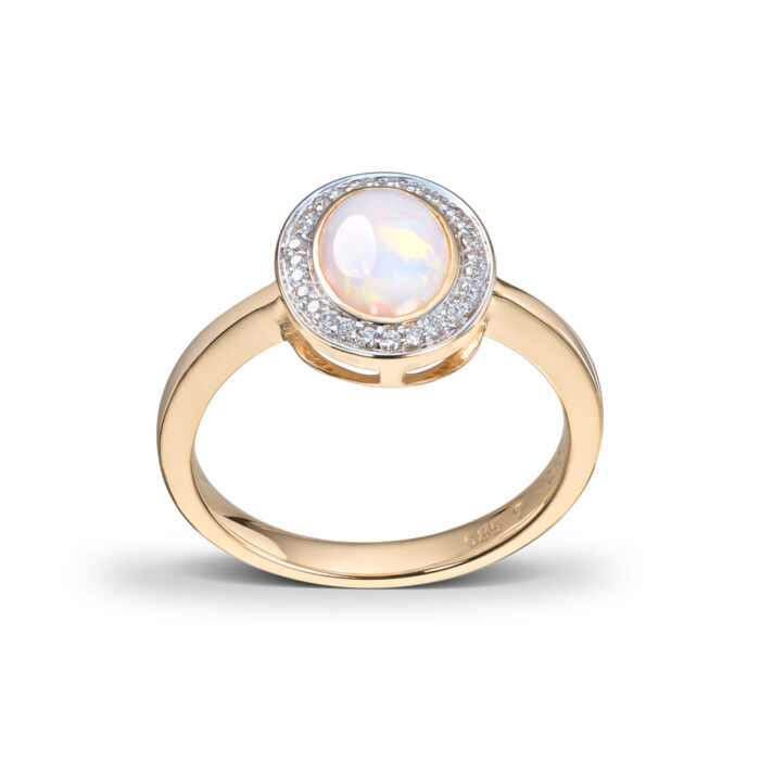 50 70489 6751 9250 1 Diamonds by Frisenberg - Ring i gult gull med opal og diamanter