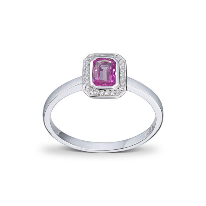 50 70757 4385 11695 1 Diamonds by Frisenberg - Ring i hvitt gull med rosa safir og 0,07 ct diamanter