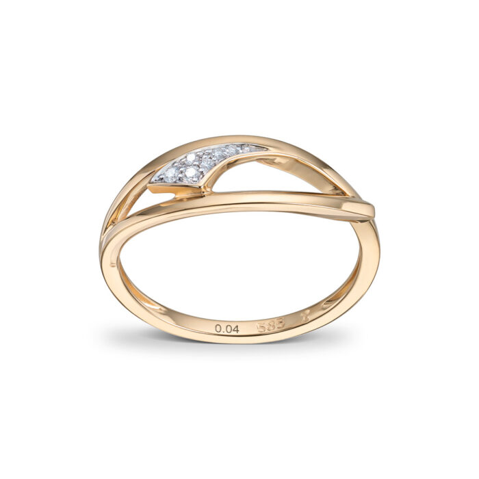 50 91178 1255 4470 1 Diamonds by Frisenberg - Ring i gult gull med diamanter, 0,04ct TW/SI
