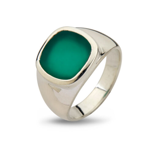 signet ring by birdie green onyx 50110190C