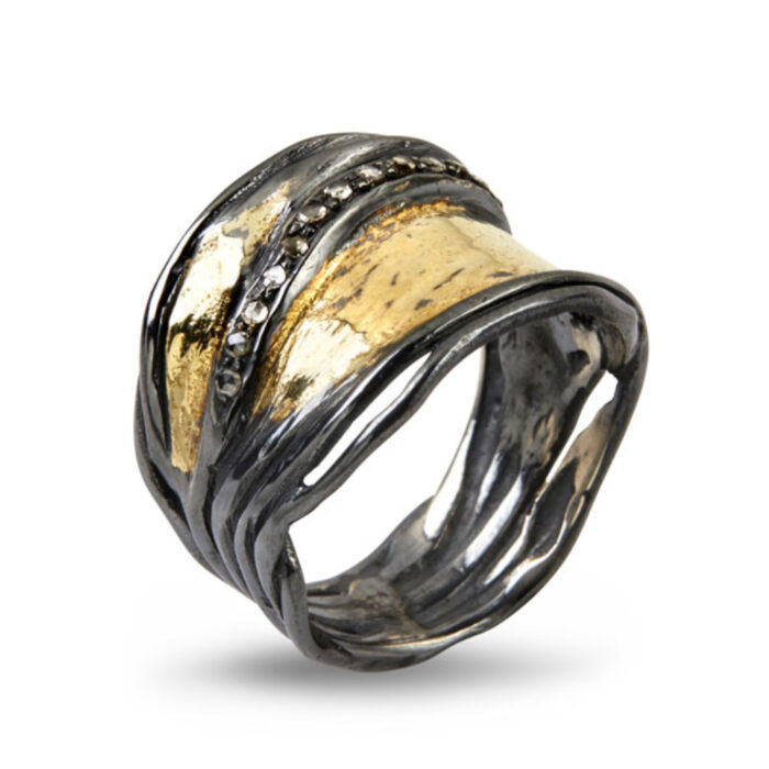50110193 BY BIRDIE-sølv- sort rhodinert-ring