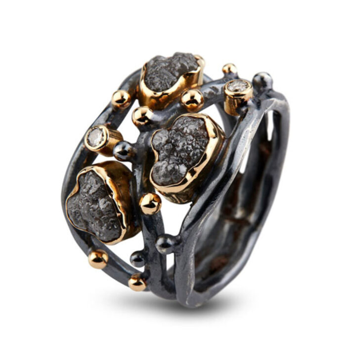 50110219 BY BIRDIE-sølv sort rhodinert-ring-Alexandra