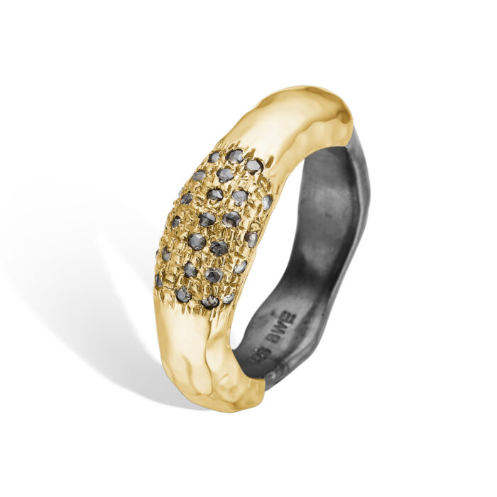 50110312 Ring Sacra Pave ByBirdie 20220816 ByBirdie - Ring Sacra Pavè - 14k gult gull og 925 sølv med diamanter