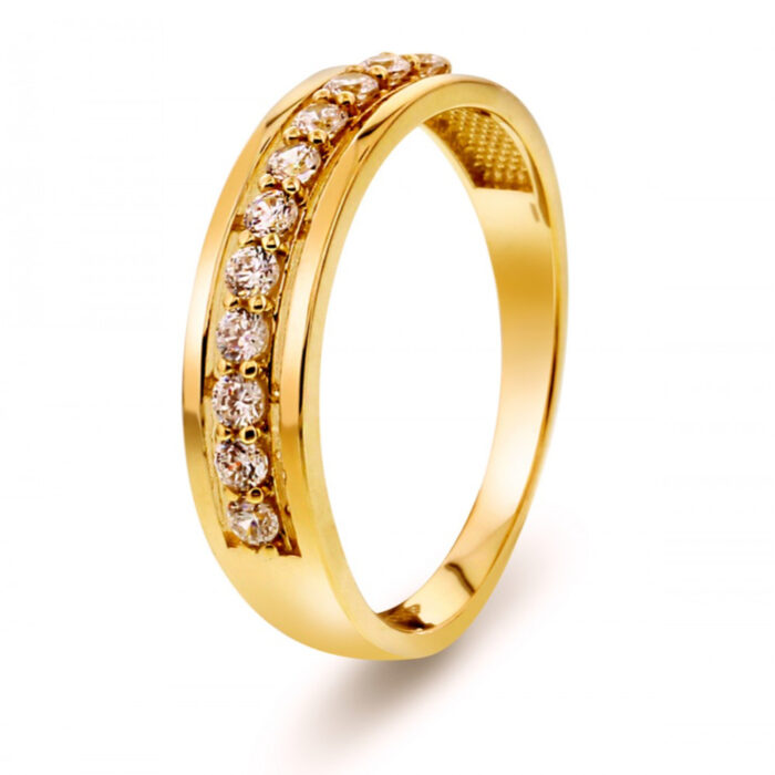 50206 Arne Nordlie - Ring i gult gull med zirkonia