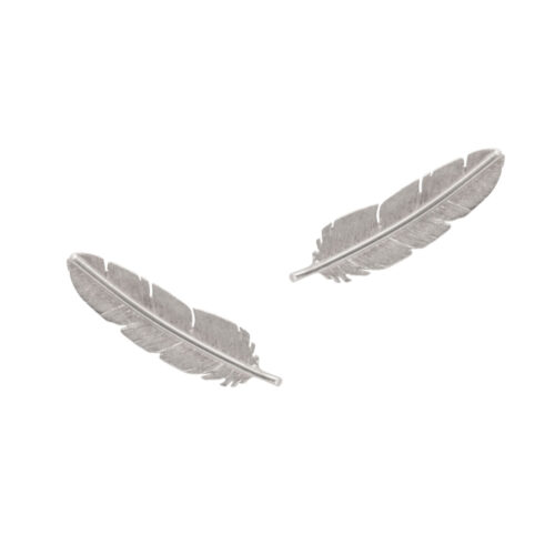 Heiring- Feather- Ørepynt- Rhodinert sølv