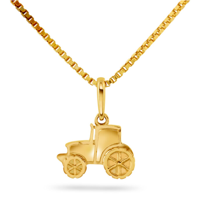 52094 Pia & Per – Halssmykke med traktoranheng i gult gull