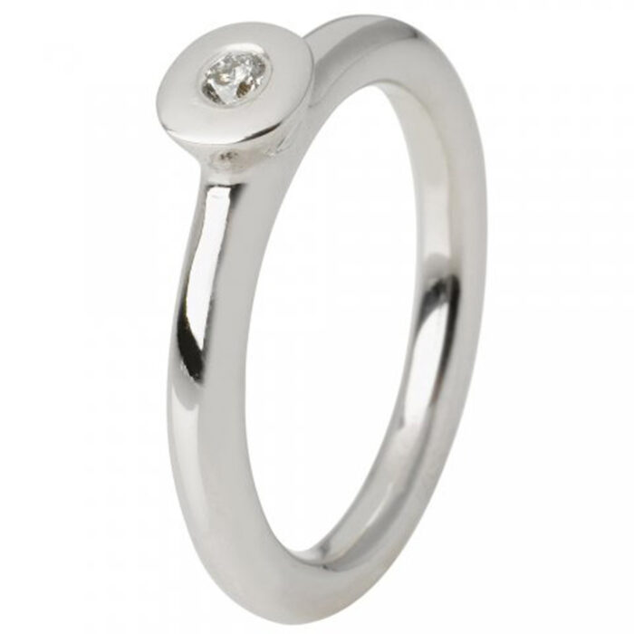 Lene Visholm- Ring med diamant- Hvitt gull