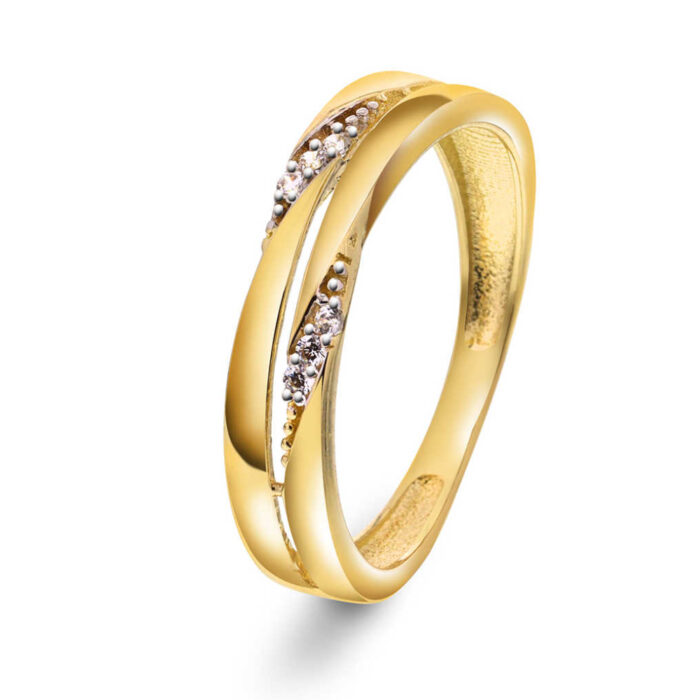 59692 A PAN Jewelry - Ring i gult gull med zirkonia