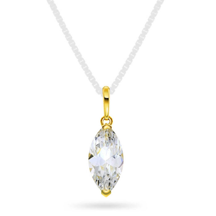 59697 A PAN Jewelry - Anheng i gult gull med zirkonia