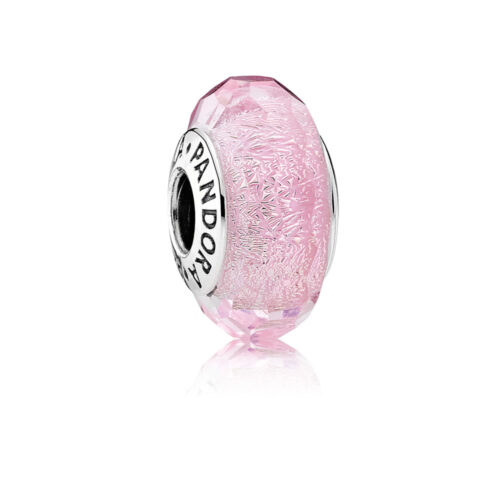 Pandora- Pink Shimmer Murano Charm- Sølv
