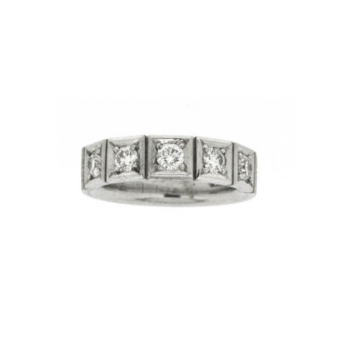 9 9415 5 15 Van Bergen - Classic - Ring i hvitt gull med 5 x 0,15 ct diamanter