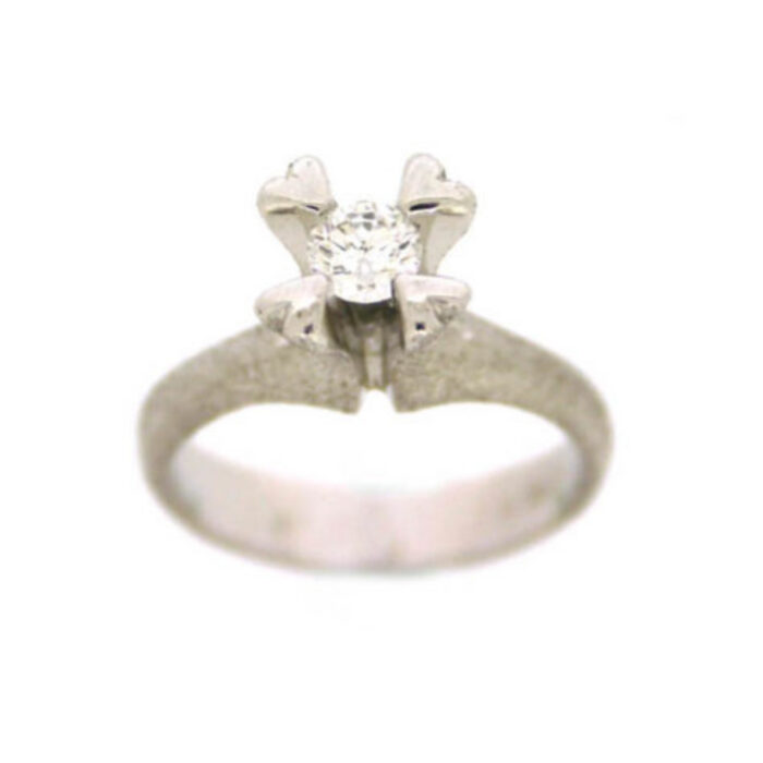 9942415h Van Bergen - Golden/Love Heart - Ring i hvitt gull med 0,15 ct diamant