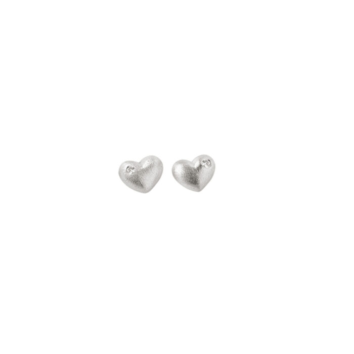 A1407 501 T1 Ole Lynggaard - Heart ørepynt i hvitt gull med 0,04 ct diamanter