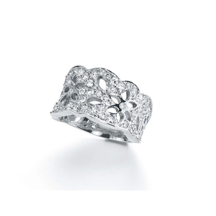 A1761 505 F Ole Lynggaard - Lace medium ring i hvitt gull pavert med 1,13 ct diamanter