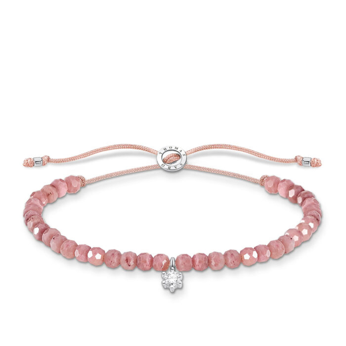 A1987 401 9 Thomas Sabo - Armbånd i tekstil med rosa perler - Symbols of Love