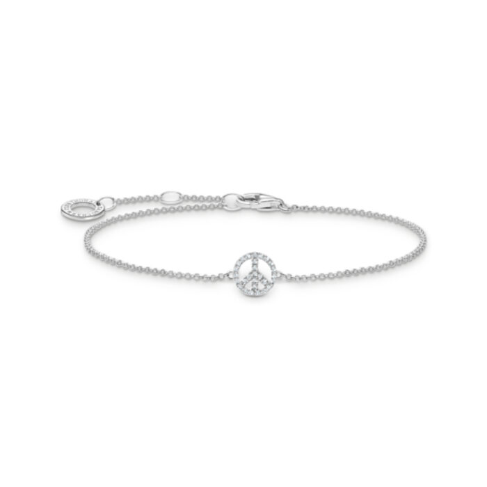 A2083 051 14 Thomas Sabo - Armlenke Peace med hvite zirkoniaer - 925 sølv Thomas Sabo - Armlenke Peace med hvite zirkoniaer - 925 sølv