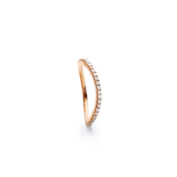 A2601 703 F Ole Lynggaard - Love Band curved ring i roségull med 0,40 ct diamanter
