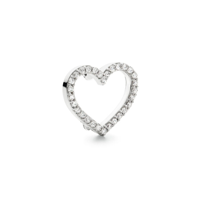A2704 501 F Ole Lynggaard - Sweet Spot Charm hjerte stor i hvitt gull med 0,30 ct diamanter