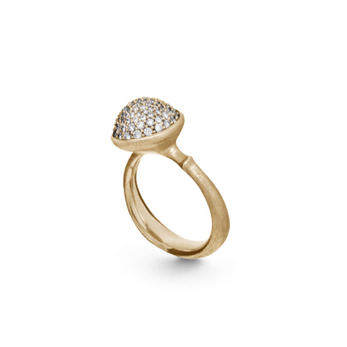 A2712 402 F Ole Lynggaard - Lotus stor ring i gult gull pavert med 0,66 ct diamanter