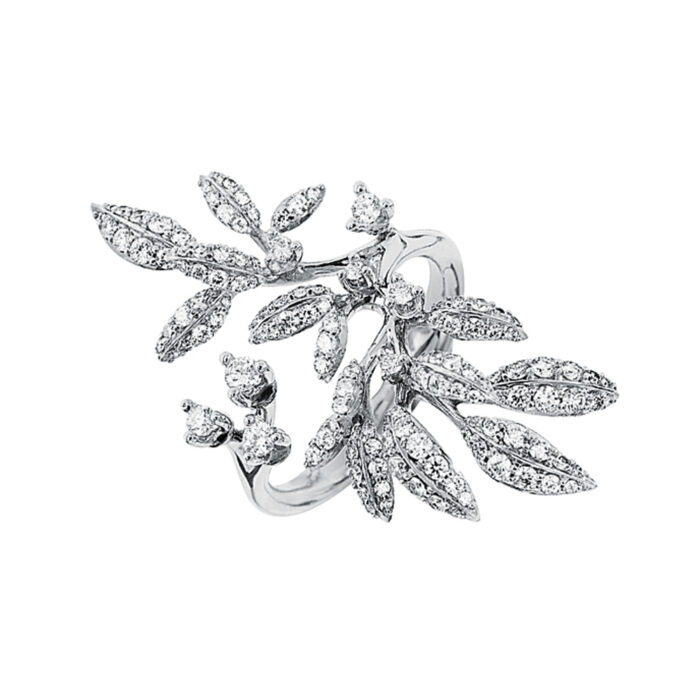 A2773 501 F Ole Lynggaard - Winter Frost stor ring i hvitt gull med 1,05 ct diamanter