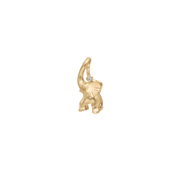 A2833 402 Ole Lynggaard - Elephant Pendant Small - 18k gult gull med 0,01 ct diamant Ole Lynggaard - Elephant Pendant Small - 18k gult gull med 0,01 ct diamant