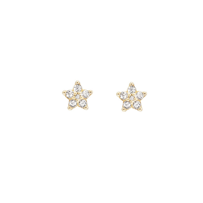 A2860 401 F 1 Ole Lynggaard - Shooting Stars mini ørepynt i gult gull med 0,12 ct diamanter