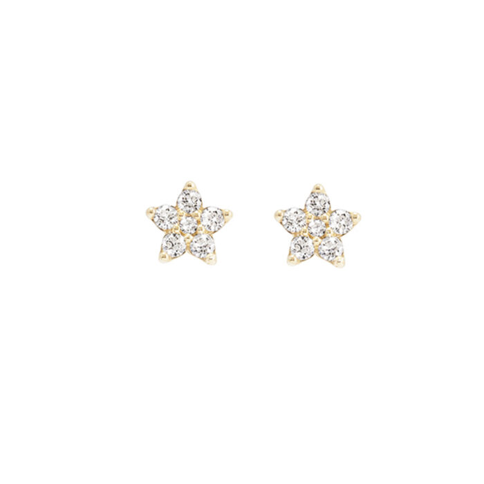 A2861 401 F Ole Lynggaard - Shooting Stars stor ørepynt i gult gull med 0,54 ct diamanter