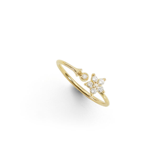 A2868 401 F Ole Lynggaard - Shooting Stars ring i gult gull med 0,11 ct diamanter