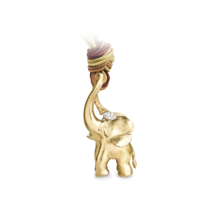 A2880 401 F Ole Lynggaard - Elephant anheng i gult gull 18K med 0,11 ct diamanter Ole Lynggaard - Elephant anheng i gult gull 18K med 0,11 ct diamanter