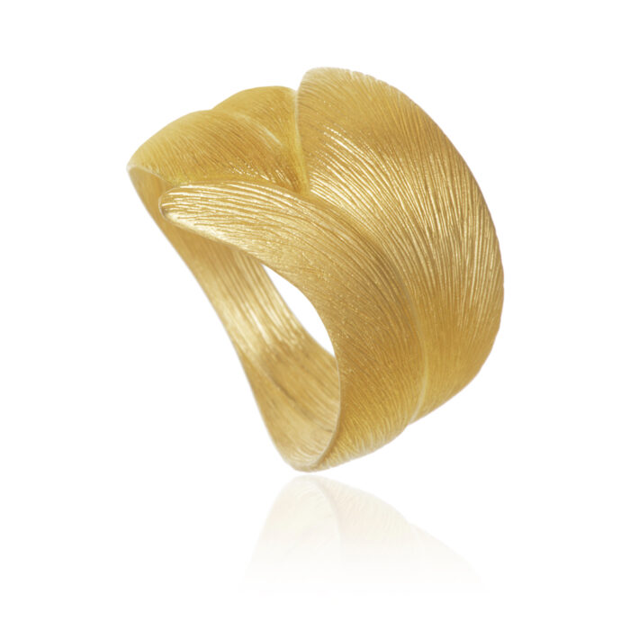 AUR3 A1070 2 Dulong - Aura ring, stor - Velg mellom 18k gult gull eller sølv