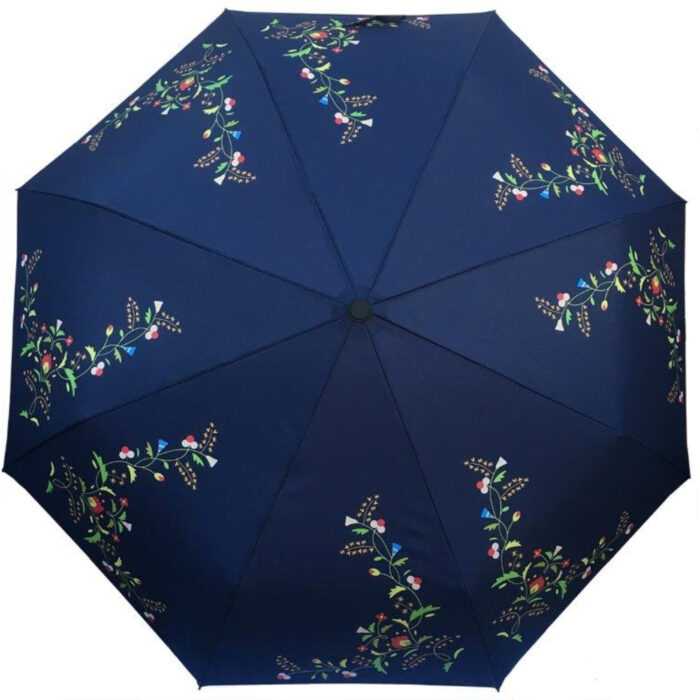 Bergen blå Bunadsparaply Bergen blå - Solid paraply av meget god kvalitet med håndsilketrykk