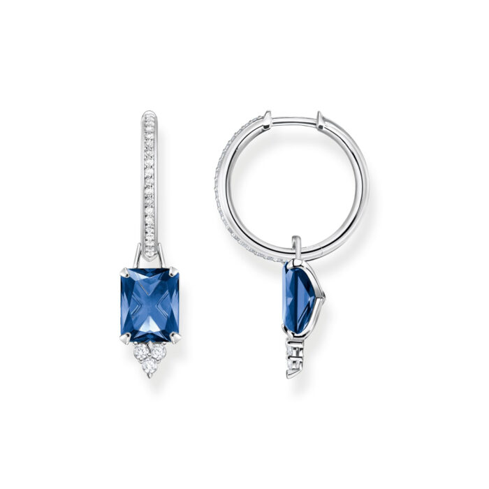 Thomas Sabo - Hoop Earrings med blå og hvite stener - Blue Sapphire Heritage