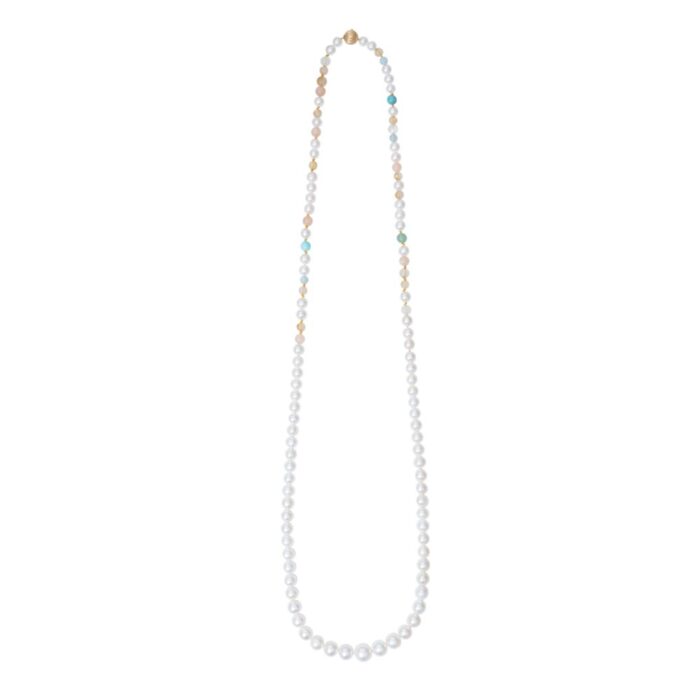 D9971 001 Ole Lynggaard - Lace design collier med miks av perler og stener, uten lås - 76 cm