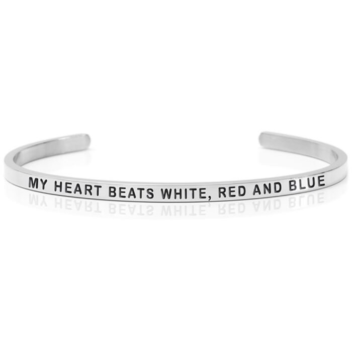 DS23222 Daniel Sword-Armring- Cuff-Stål-MY HEART BEATS WHITE, RED AND BLUE