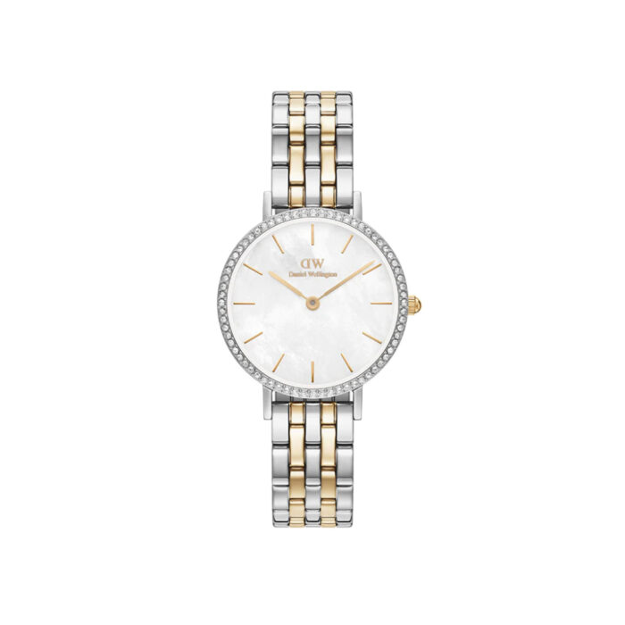 DW00100665 Petite Lumine Bezel 5 link Two Tone MoP White Daniel Wellington - Petite Lumine Bezel 5-Link Two-Tone Mother of Pearl - 28mm