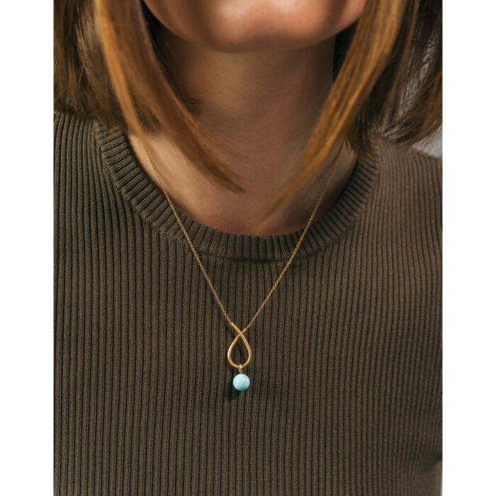 Dulong Globe Pendant Turquoise Dulong - Globe anheng til halssmykke i sølv - Velg mellom mange forskjellige stenfarger