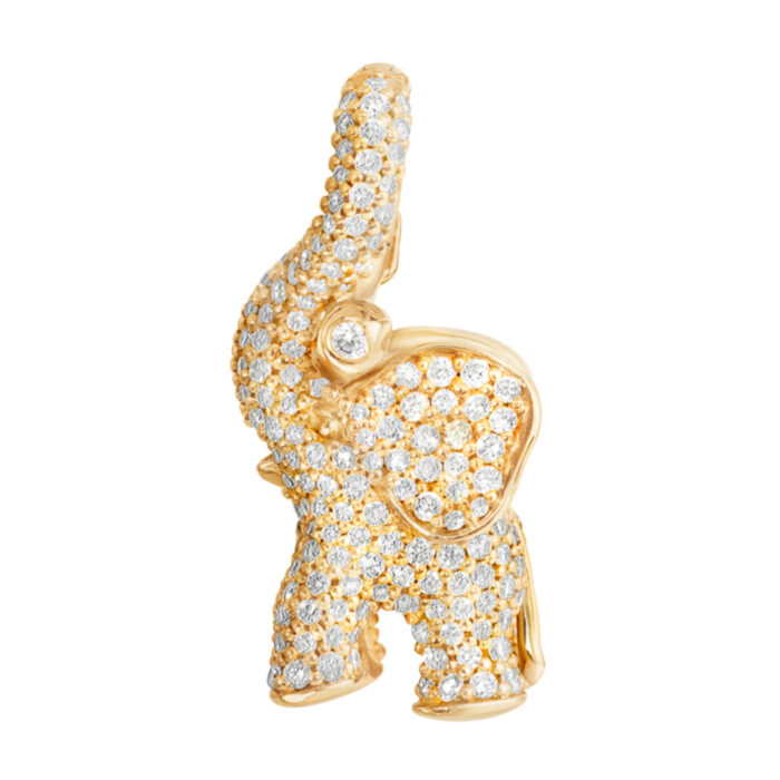 Elephant Charm PavA1384 402 V1 Ole Lynggaard - Elephant Sweet Drops Charm i i gult gull med 1,00 ct diamanter