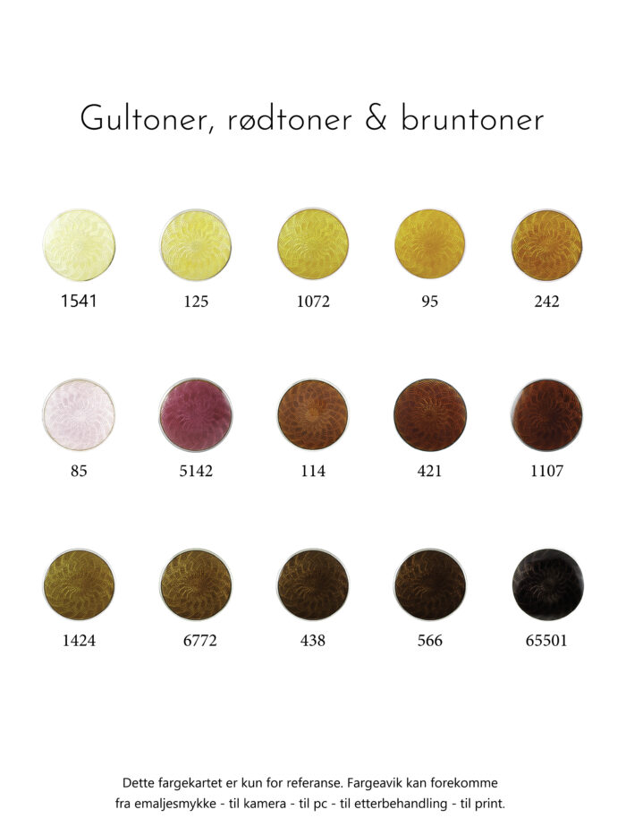 FargeKartNytt20222 scaled Opro - Luna ørepynt i sølv med emalje - 62 ulike farger å velge mellom