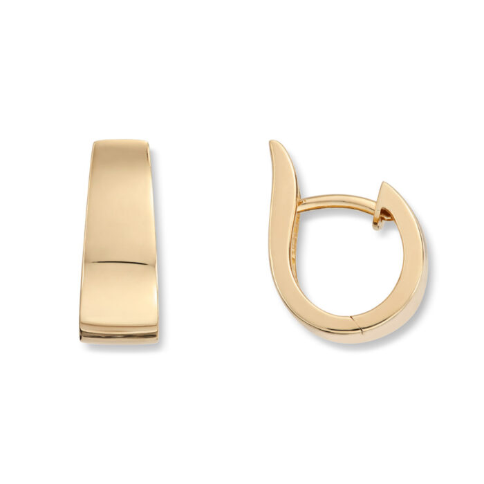 G 1 Gold by Frisenberg - Brede, asymmetriske øreringer i polert gult gull - 6mm brede