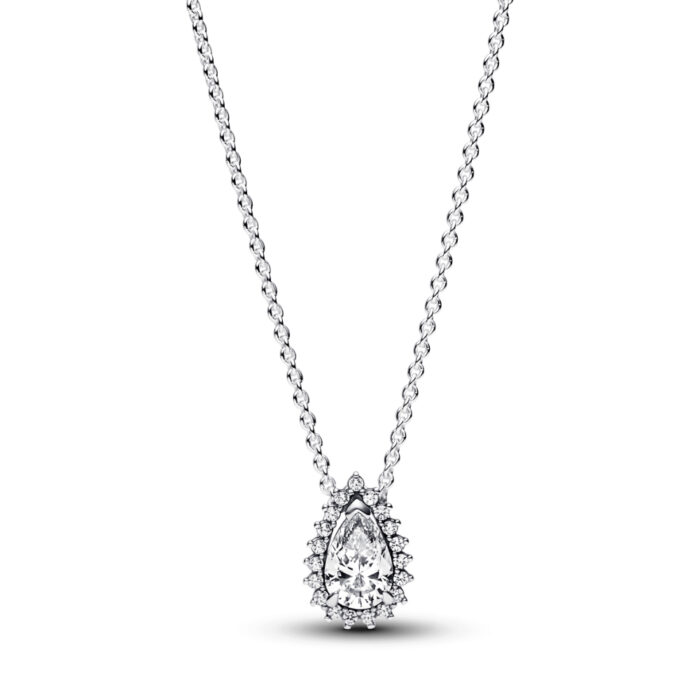 Pandora - Sparkling pear halo collier necklace