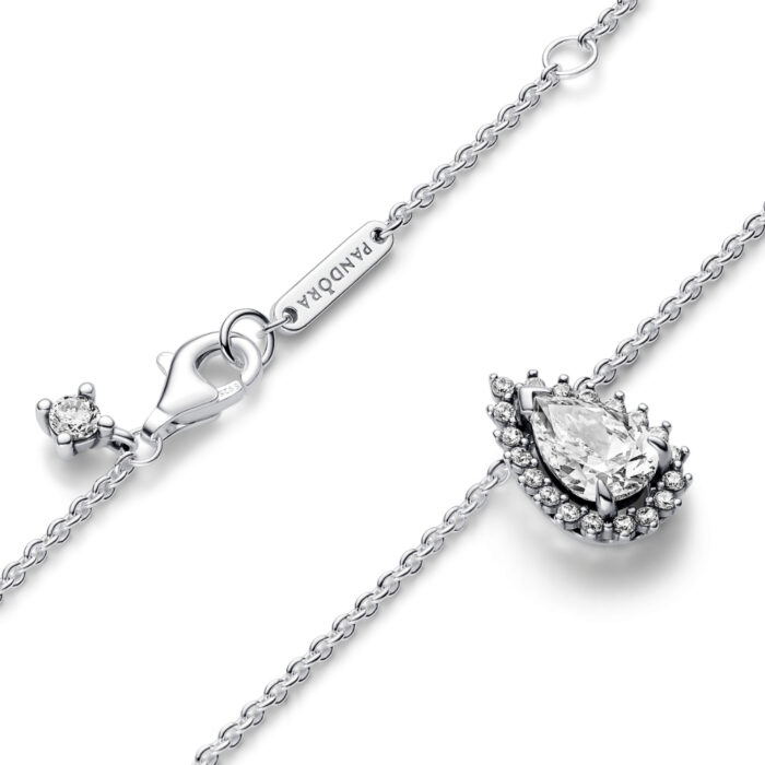 Pandora - Sparkling pear halo collier necklace