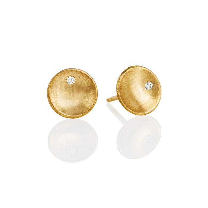 HO785 Wille Jewellery-"Nexus haute couture"-gull-ørepynt med diamant