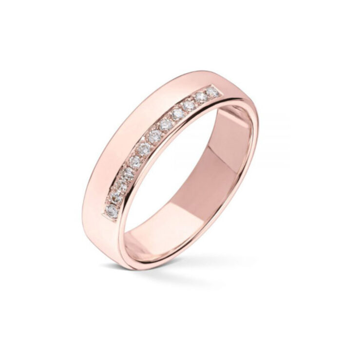 JF 101RO 50 12x001 TW SI 11340 600x600 1 Wedding by Frisenberg - Giftering i rosegull - 5 mm bred - 0,10 ct TW/SI