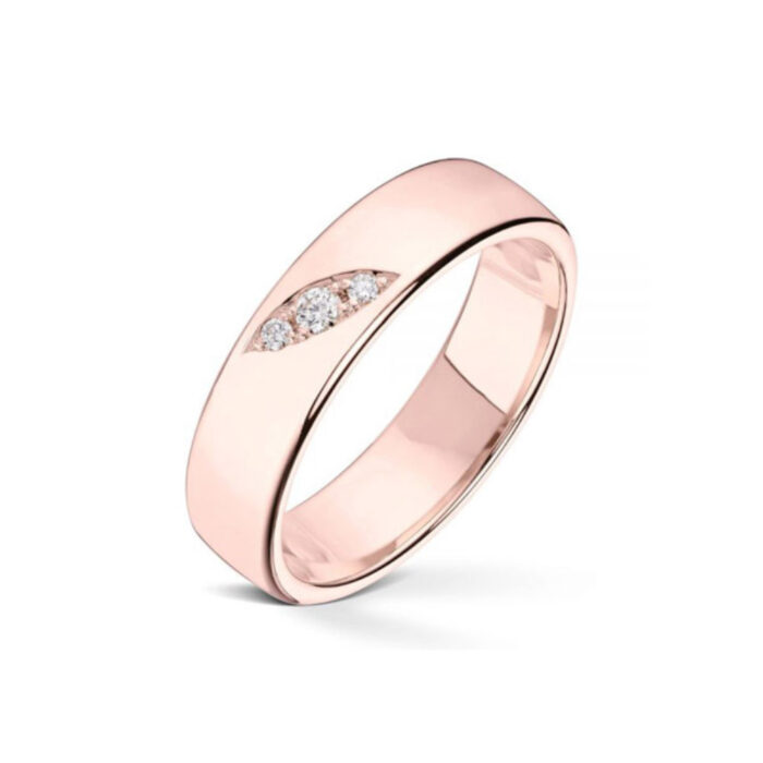 JF 101RO 50 1x003 2x001 TW SI 7445 600x600 1 Wedding by Frisenberg - Giftering i rosegull - 5 mm bred - totalt 0,05 ct TW/SI